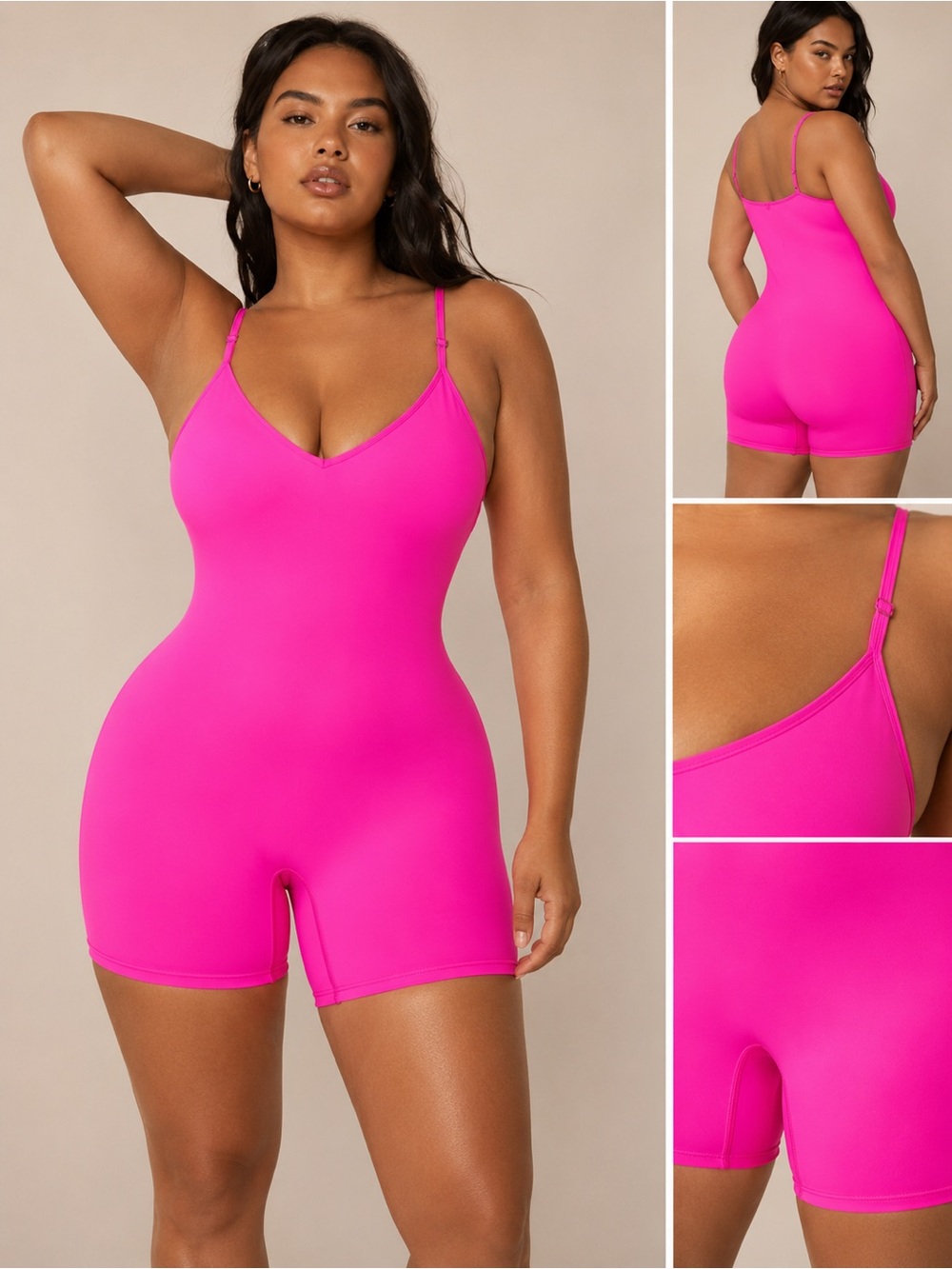 SKIMS  Fuchsia Romper Bodysuit Pink One Piece onesie Loungewear
